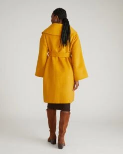 Mustard Double Face Wool Coat - Asha Luxury Outerwear 19 Mustard Double Face Wool Coat - Asha Luxury Outerwear -UNIVERSAL STANDARD USOU1520 018 Asha Roll Collar Double Face Coat Mustard 003 245 fdf16911 1bbf 4670 8228 46810bbe5624