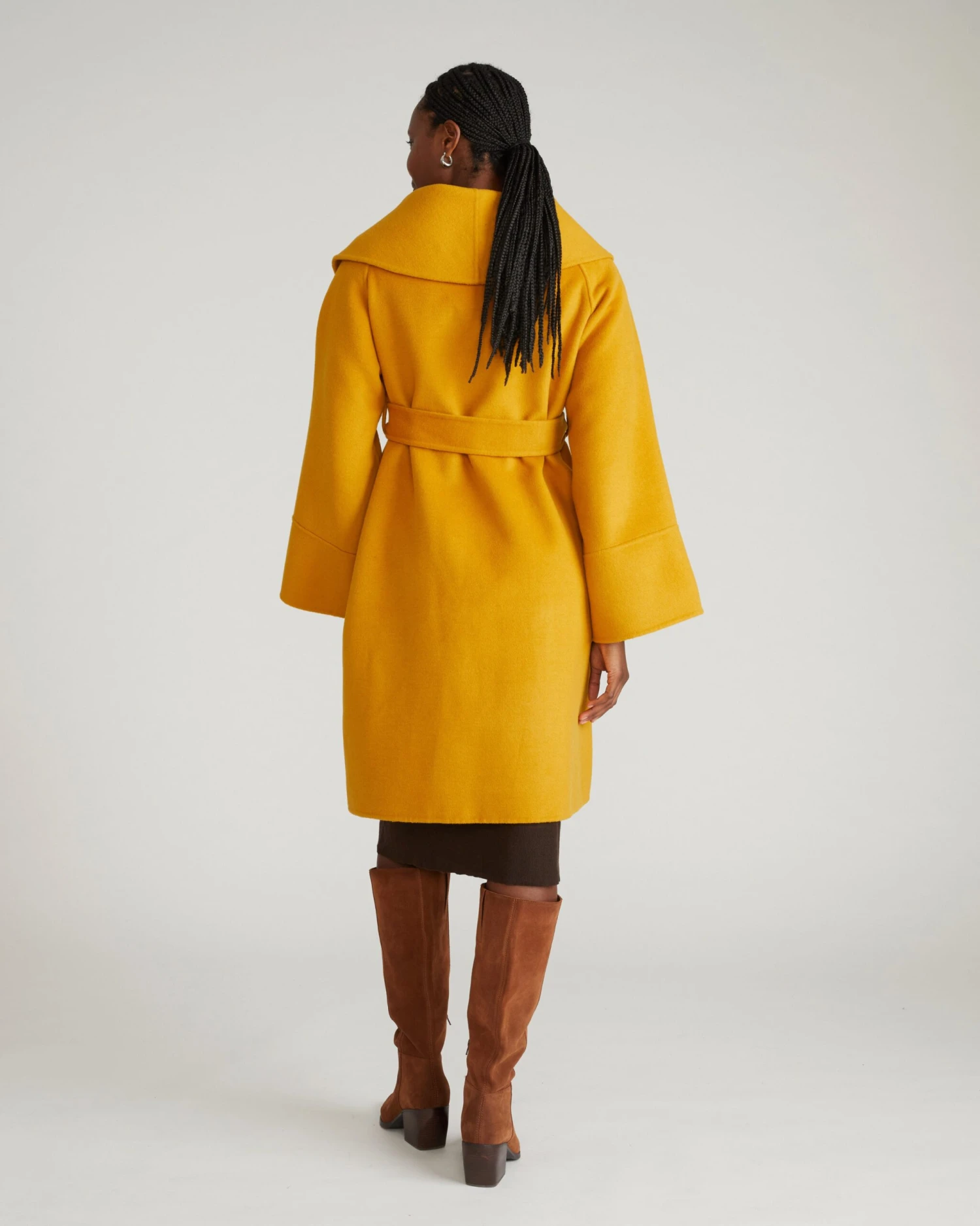 Mustard Double Face Wool Coat - Asha Luxury Outerwear 11 Mustard Double Face Wool Coat - Asha Luxury Outerwear - Image 9