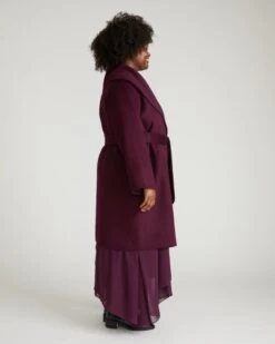 Asha Double Face Wool Coat - Gamay | Premium Wool Outerwear 20 Asha Double Face Wool Coat - Gamay | Premium Wool Outerwear -UNIVERSAL STANDARD USOU1520 825 Asha Roll Collar Double Face Coat Gamay 002 044