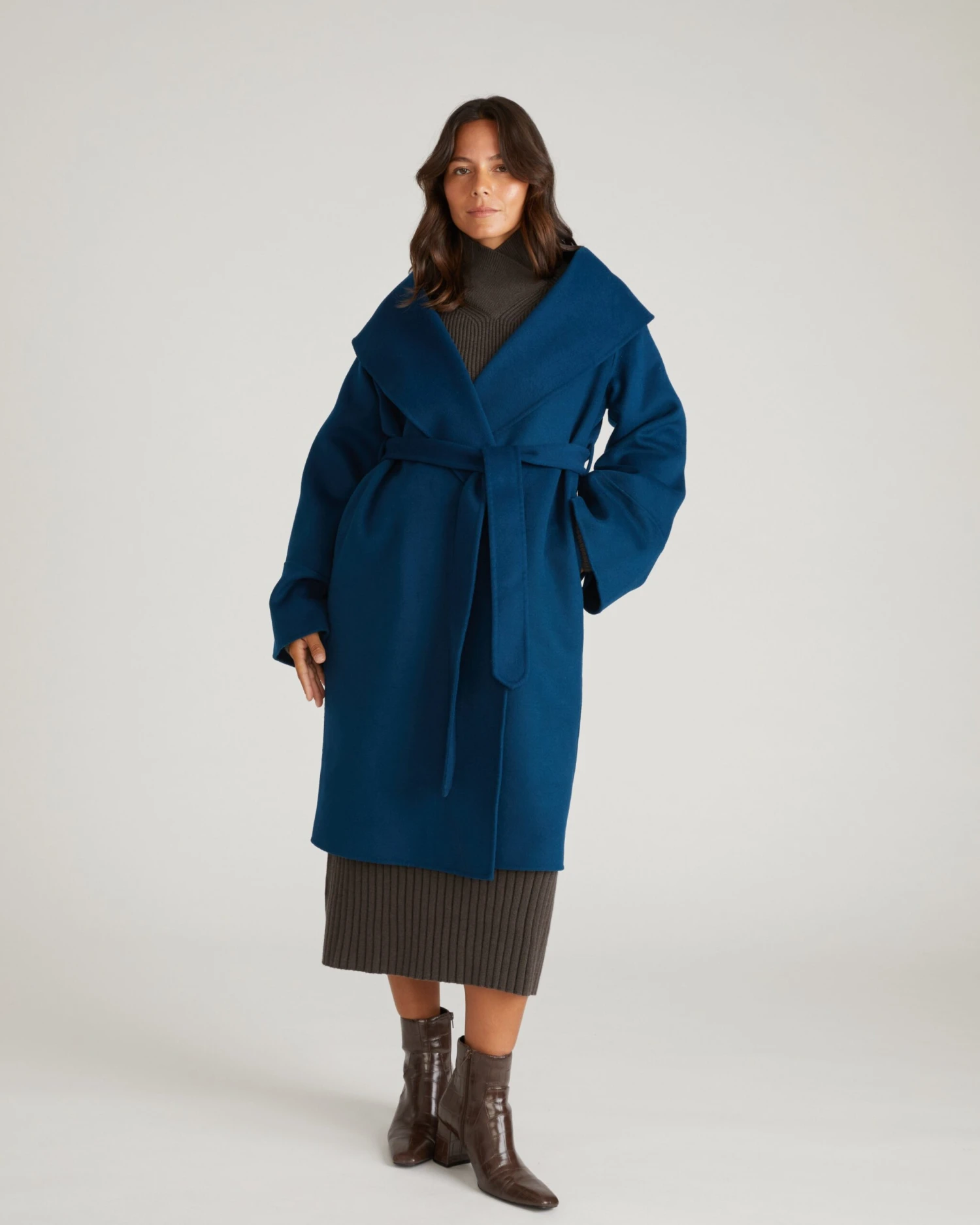 Asha Double Face Wool Coat - Deep Teal 6 Asha Double Face Wool Coat - Deep Teal - Image 4