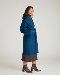Asha Double Face Wool Coat - Deep Teal 12 Asha Double Face Wool Coat - Deep Teal -UNIVERSAL STANDARD USOU1520 926 Asha Roll Collar Double Face Coat Deep Teal 002 227