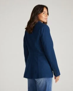 Kidjo Tailored Wool Jacket - Pageant Blue -UNIVERSAL STANDARD USOU1727 930 Kidjo Tailored Wool Jacket Pageant Blue 003 022