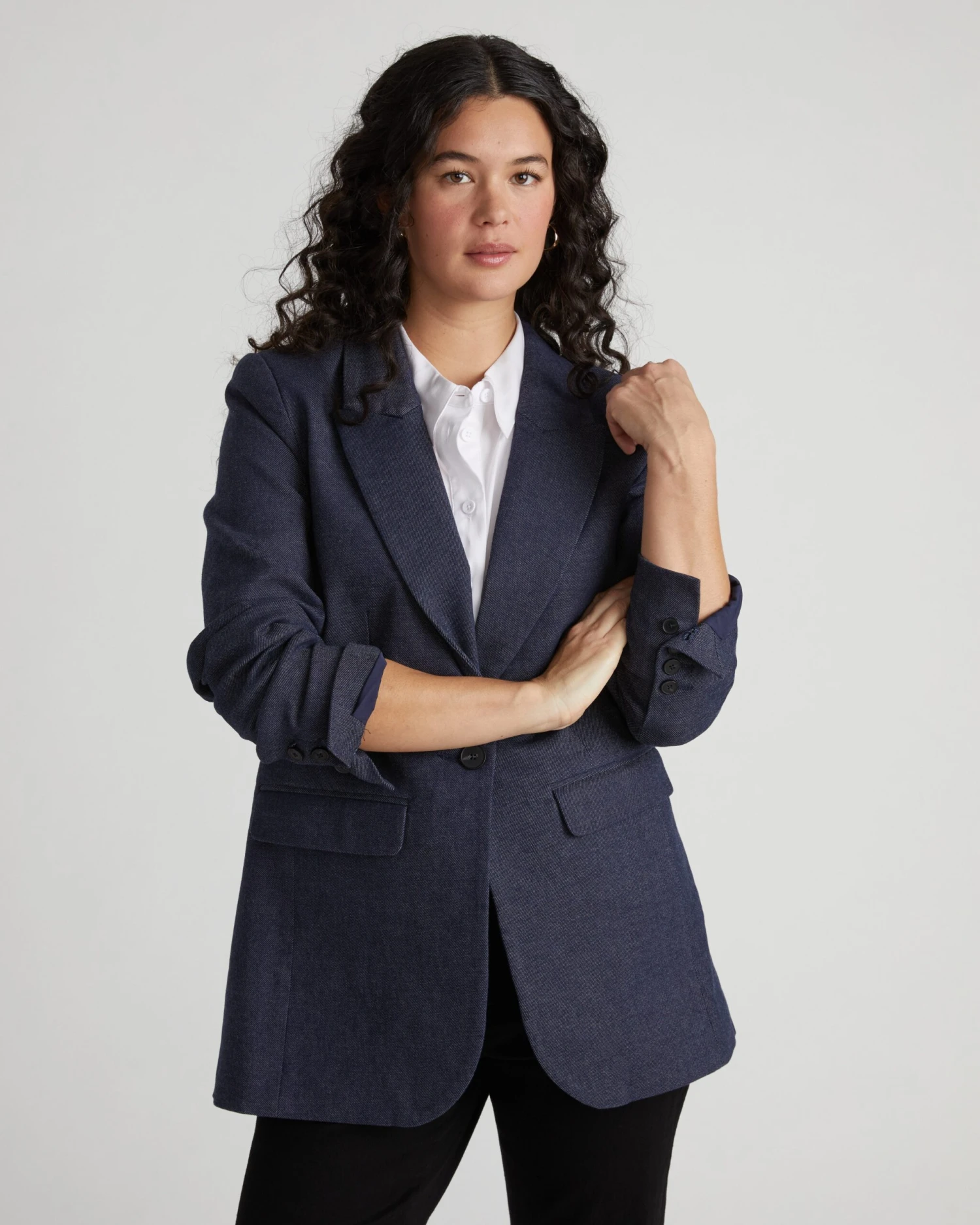 Percy Tailored Denim Look Blazer in Dark Indigo 8 Percy Tailored Denim Look Blazer in Dark Indigo - Image 6