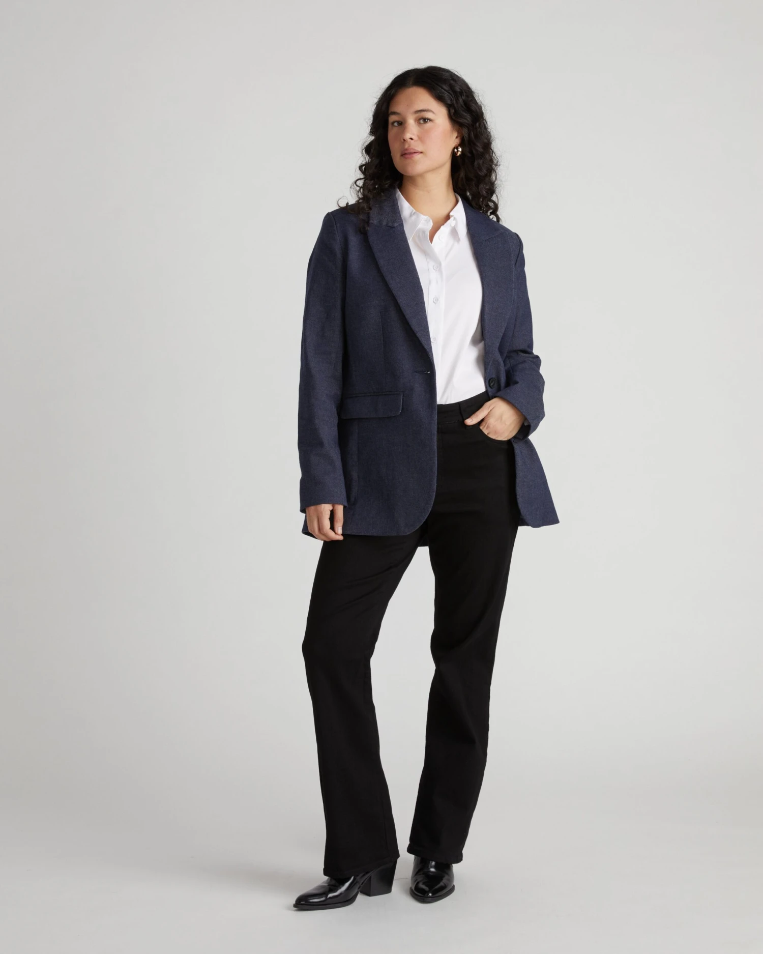 Percy Tailored Denim Look Blazer in Dark Indigo 10 Percy Tailored Denim Look Blazer in Dark Indigo - Image 8