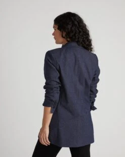 Percy Tailored Denim Look Blazer in Dark Indigo 19 Percy Tailored Denim Look Blazer in Dark Indigo -UNIVERSAL STANDARD USOU1743 008 Denim Blazer Indigo as Sampled 003 0143