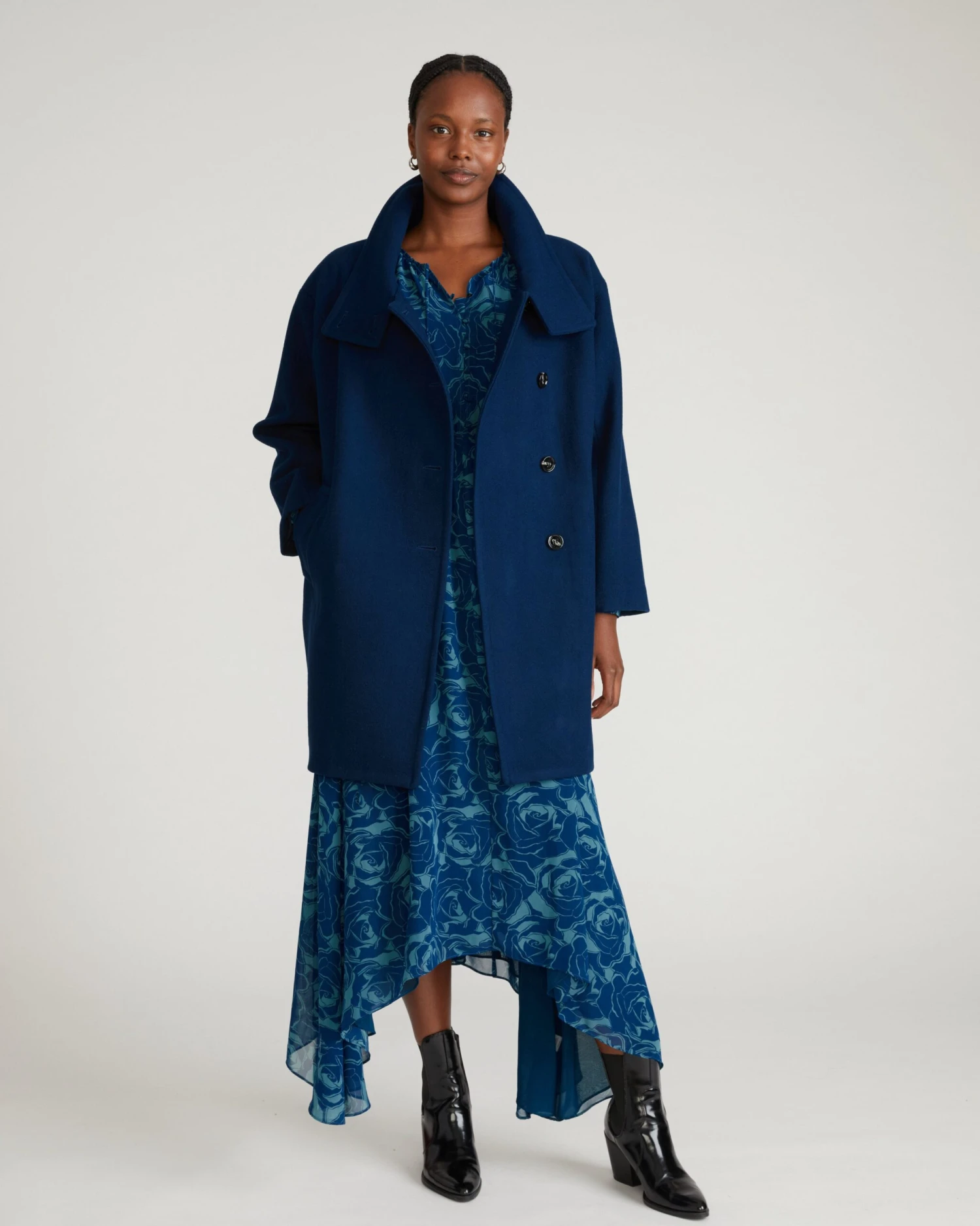 Marlo Cocoon Coat in Pageant Blue 7 Marlo Cocoon Coat in Pageant Blue - Image 5