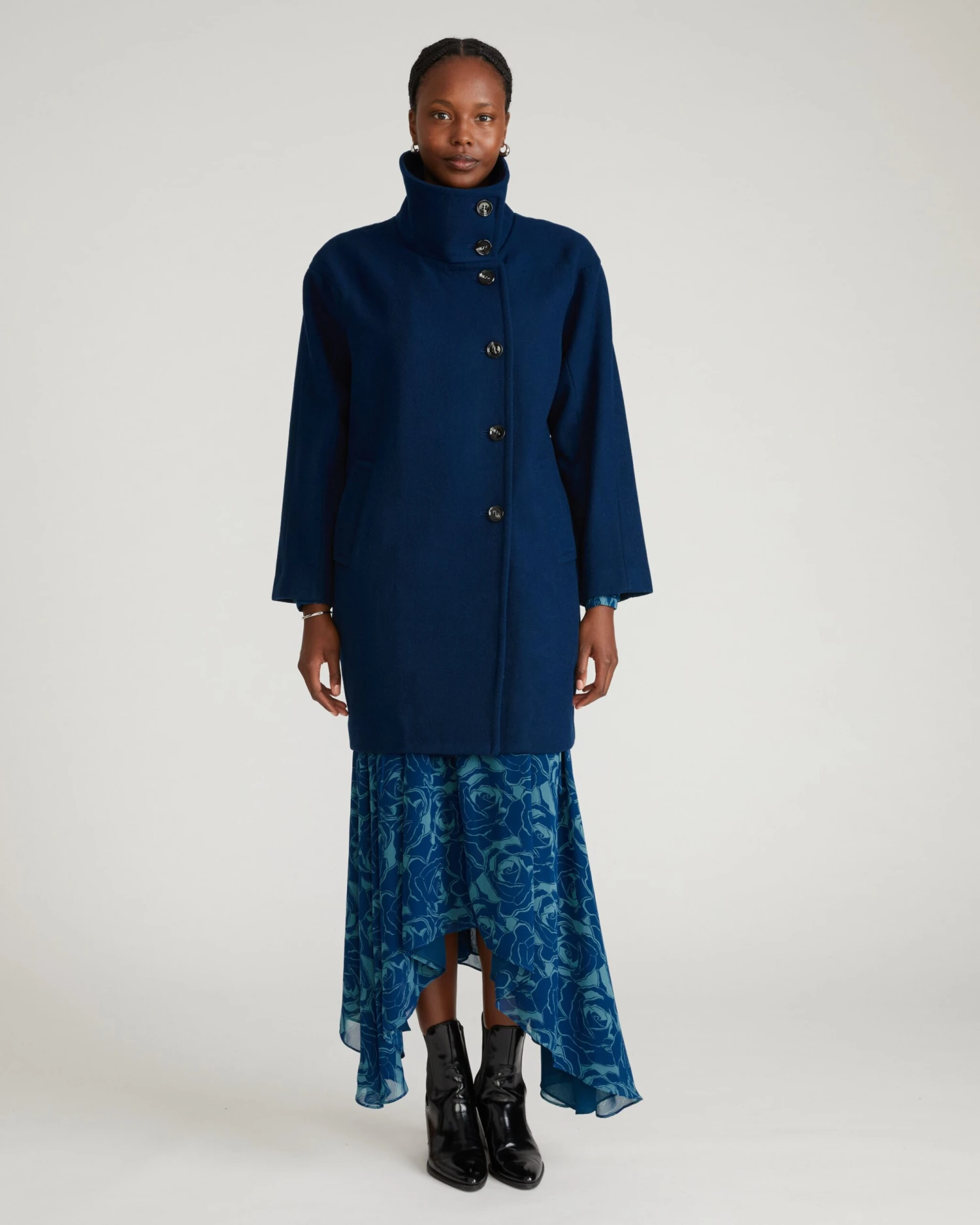 Marlo Cocoon Coat in Pageant Blue 8 Marlo Cocoon Coat in Pageant Blue - Image 6