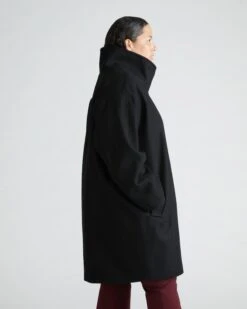 Marlo Cocoon Coat in Black - Structured Wool Outerwear 9 Marlo Cocoon Coat in Black - Structured Wool Outerwear -UNIVERSAL STANDARD USOU1837 001Marlo CoatBlack 003 023