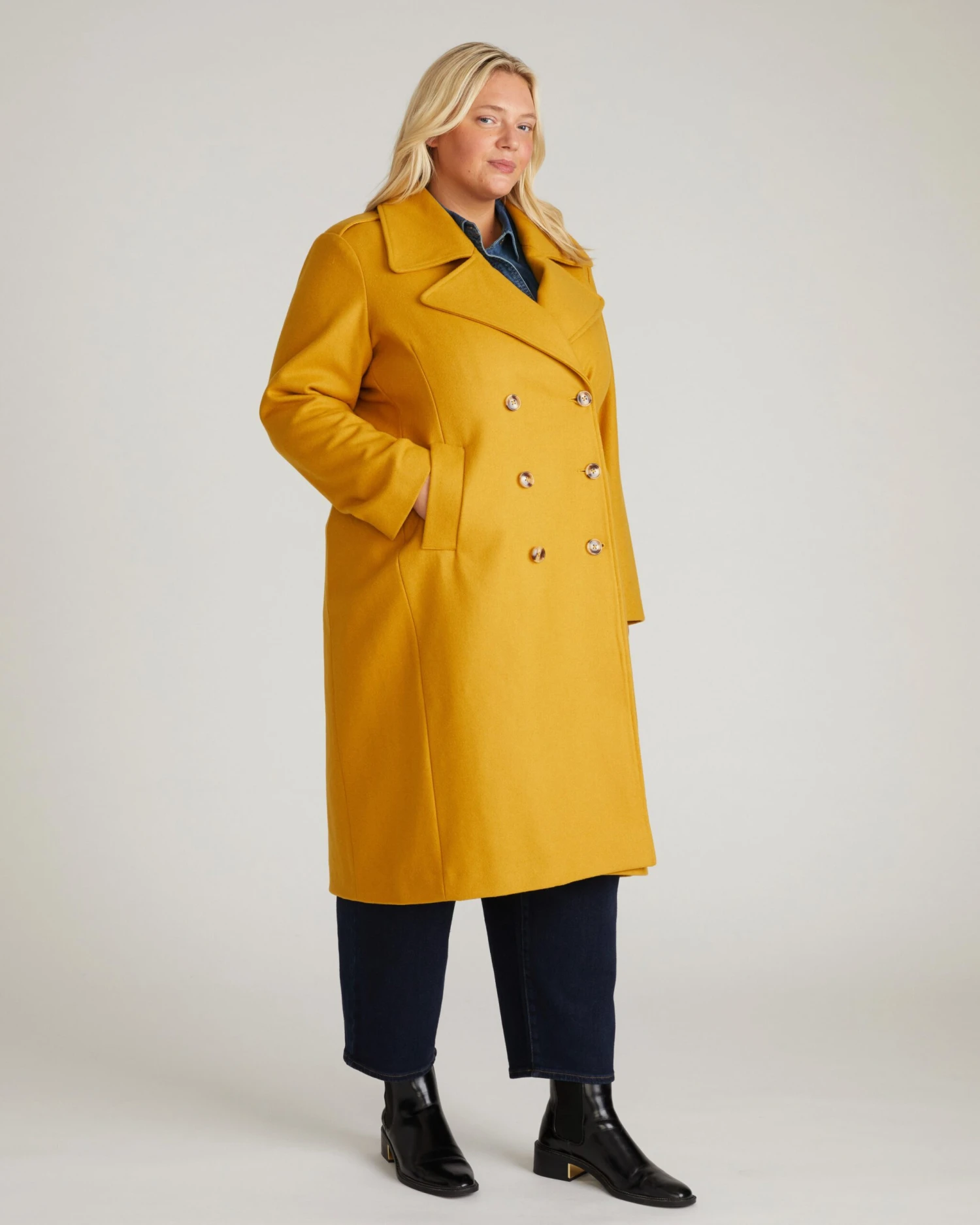 Callaghan Wool Coat - Mustard Premium Outerwear 6 Callaghan Wool Coat - Mustard Premium Outerwear - Image 4