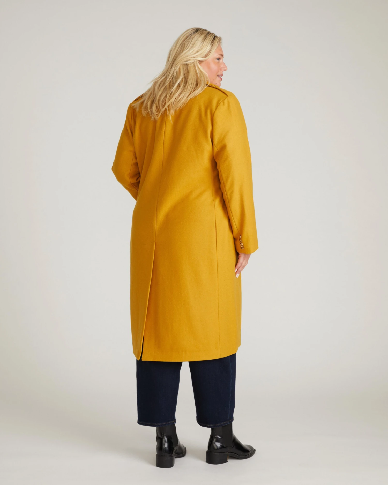 Callaghan Wool Coat - Mustard Premium Outerwear 8 Callaghan Wool Coat - Mustard Premium Outerwear - Image 6