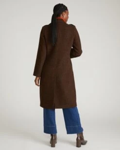 Callaghan Wool Coat - Black/Brown Herringbone -UNIVERSAL STANDARD USOU2000 921 Callaghan Coat Black Brown Herringbone 003 072