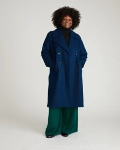 Callaghan Wool Coat - Pageant Blue | Premium Tailored Outerwear -UNIVERSAL STANDARD USOU2000 930 Callaghan Coat Pageant Blue 001 124
