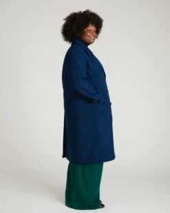 Callaghan Wool Coat - Pageant Blue | Premium Tailored Outerwear -UNIVERSAL STANDARD USOU2000 930 Callaghan Coat Pageant Blue 002 129
