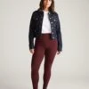 High-Waisted Pima Cotton Leggings - 27 Inch Ultra-Soft Black Cherry -UNIVERSAL STANDARD USPA0081 190 Roya Leggings 27 Inch Black Cherry 001 103