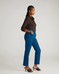 Long Cigarette Ponte Pants - Deep Teal -UNIVERSAL STANDARD USPA0258BL 926 Long Cigarette Ponte Pants Deep Teal 002 428