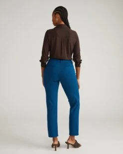 Long Cigarette Ponte Pants - Deep Teal -UNIVERSAL STANDARD USPA0258BL 926 Long Cigarette Ponte Pants Deep Teal 003 436