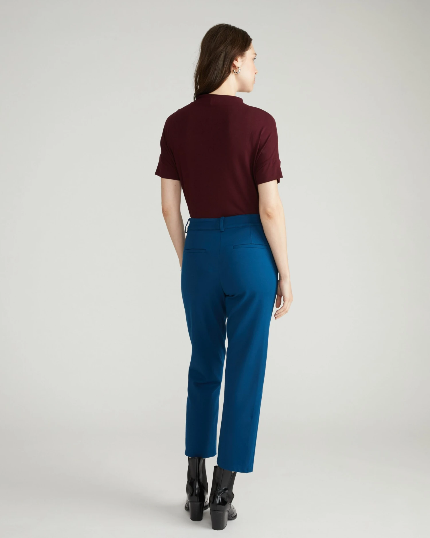 Cigarette Ponte Pants - Deep Teal 6 Cigarette Ponte Pants - Deep Teal - Image 4