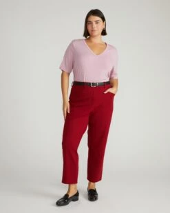 Cigarette Ponte Pants - Garnet 9 Cigarette Ponte Pants - Garnet -UNIVERSAL STANDARD USPA0258B 943 Cigarette Ponte Pants Garnet 001 047