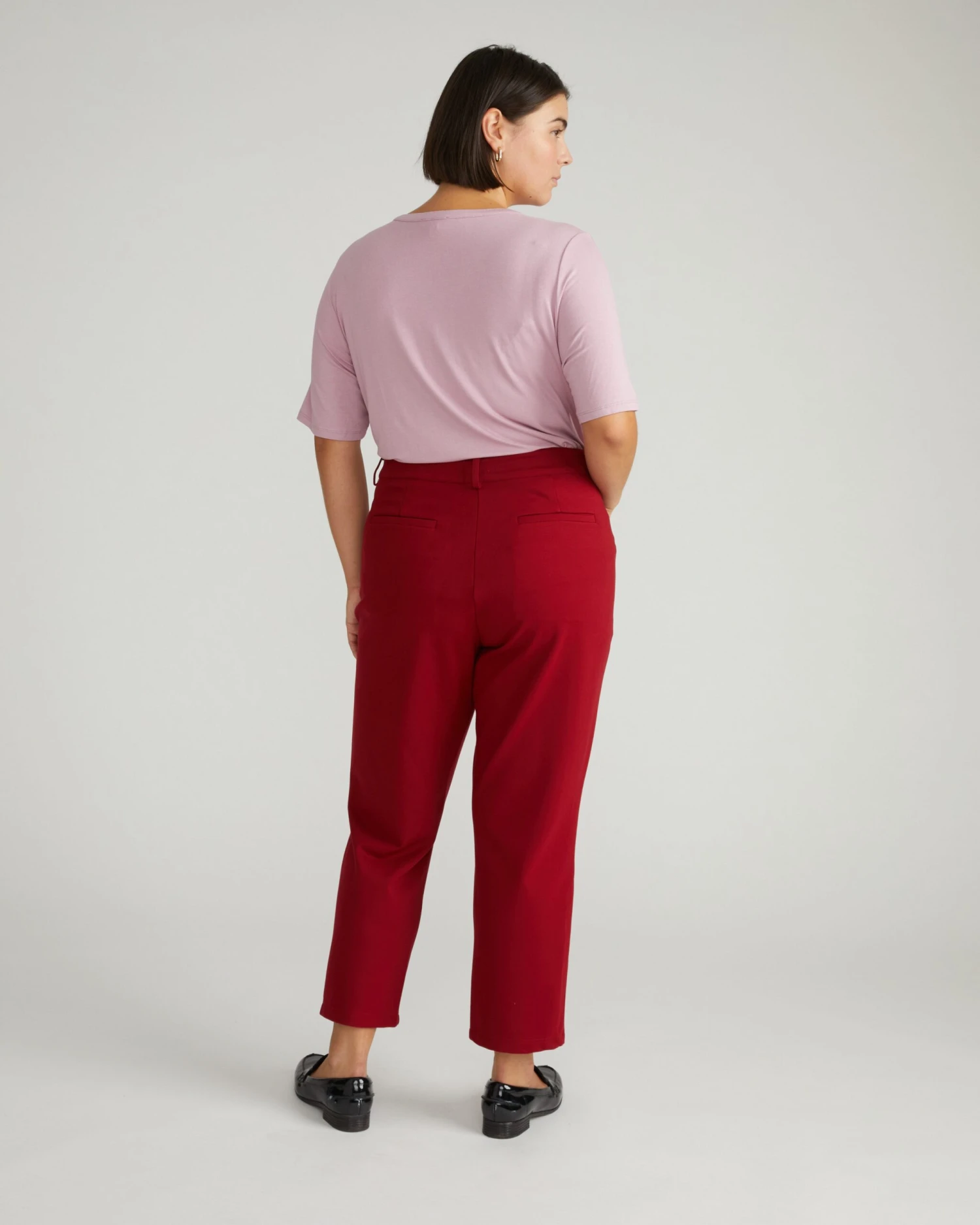 Cigarette Ponte Pants - Garnet 7 Cigarette Ponte Pants - Garnet - Image 5