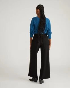 Stephanie Wide Leg Stripe Ponte Pants 30 Inch - Black With Camo Stripe 7 Stephanie Wide Leg Stripe Ponte Pants 30 Inch - Black With Camo Stripe -UNIVERSAL STANDARD USPA0553 953 Stephanie Wide Leg Stripe Ponte Pants 30 Inch Black with Camo Stripe 003 032