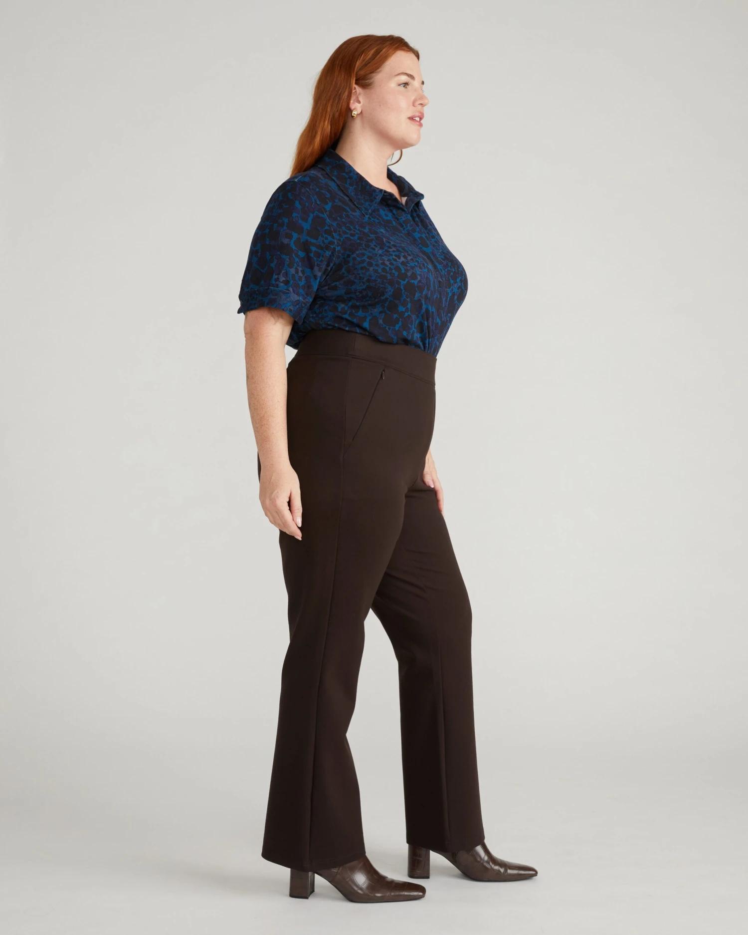 Pull On Bootcut Ponte Pants - Espresso 6 Pull On Bootcut Ponte Pants - Espresso - Image 4