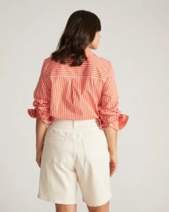 Lou Loose Fit Ecru Denim Shorts - Wide Leg High-Waisted Comfort -UNIVERSAL STANDARD USPA1261S 701Lou Loose Fit Denim ShortsEcru 003 061