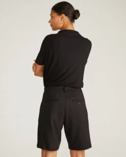 Audrey Ponte Shorts - Slate Pinstripe 9 Audrey Ponte Shorts - Slate Pinstripe -UNIVERSAL STANDARD USPA1285S 201 PonteSlate Pinstripe 003 2171