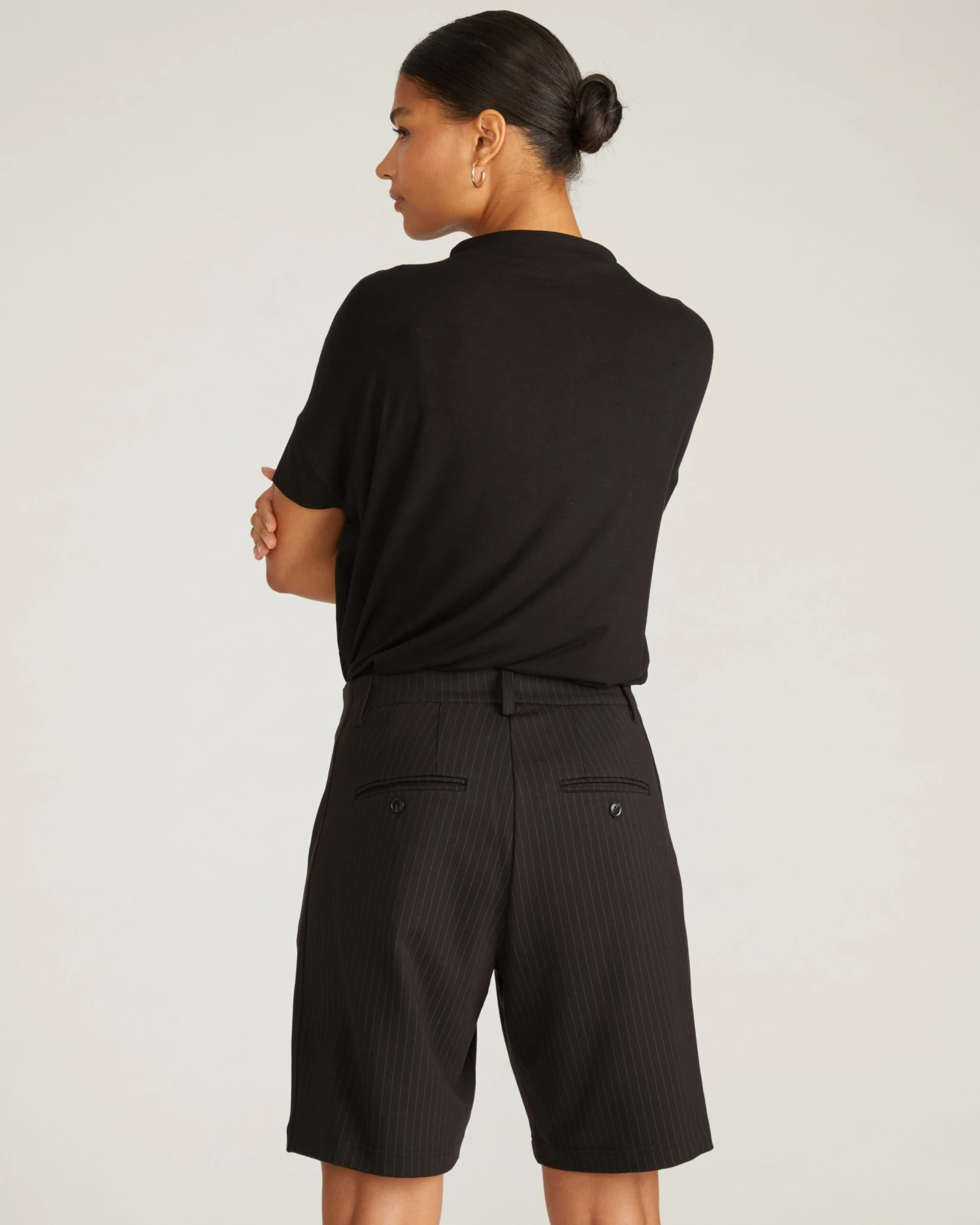 Audrey Ponte Shorts - Slate Pinstripe 6 Audrey Ponte Shorts - Slate Pinstripe - Image 4