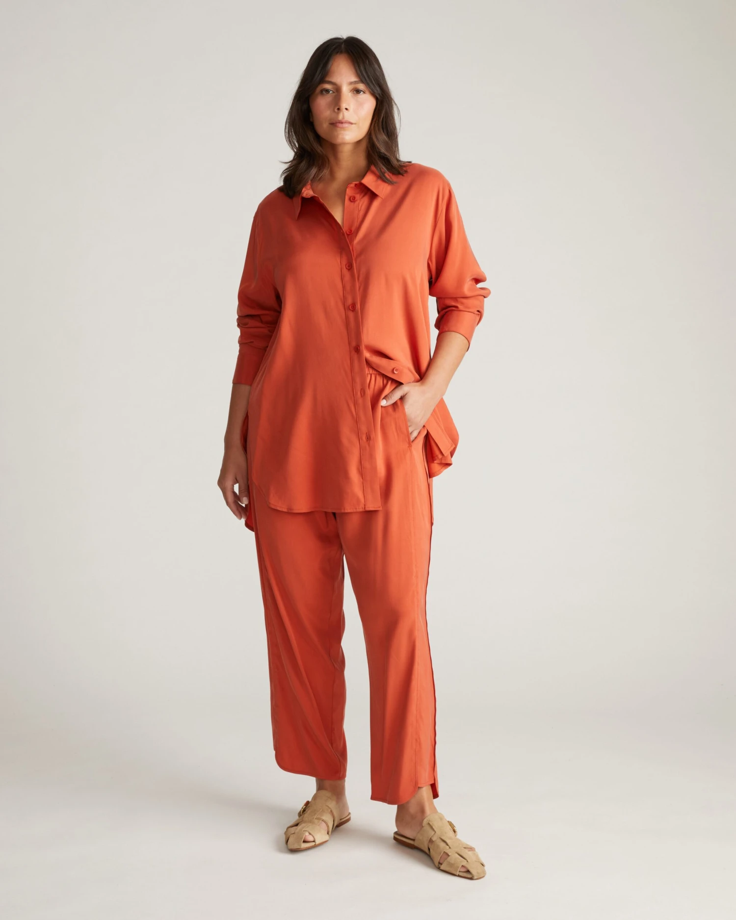 Breathable Cooling Stretch Cupro Pants - Warm Russet 3 Breathable Cooling Stretch Cupro Pants - Warm Russet