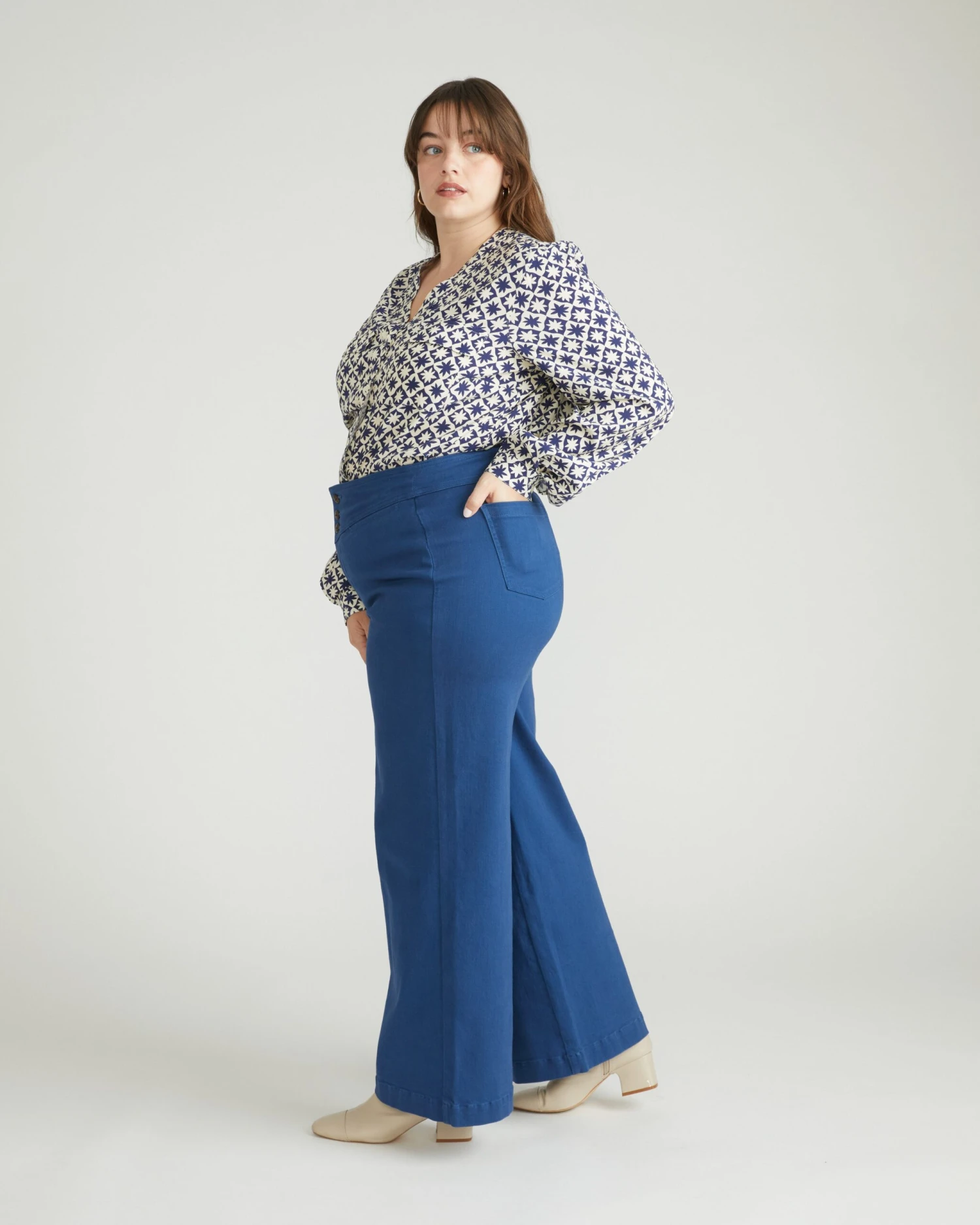 Charlie High Rise Sailor Jeans - French Blue 6 Charlie High Rise Sailor Jeans - French Blue - Image 4