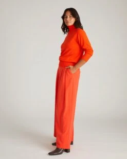 Renee Savvy Fine Knit Raglan Turtleneck - Poppy -UNIVERSAL STANDARD USPA1557C 059 Palais Wide Leg Pants Poppy 002 177 02ff8e7c e667 49d7 969e ccdaf55065da