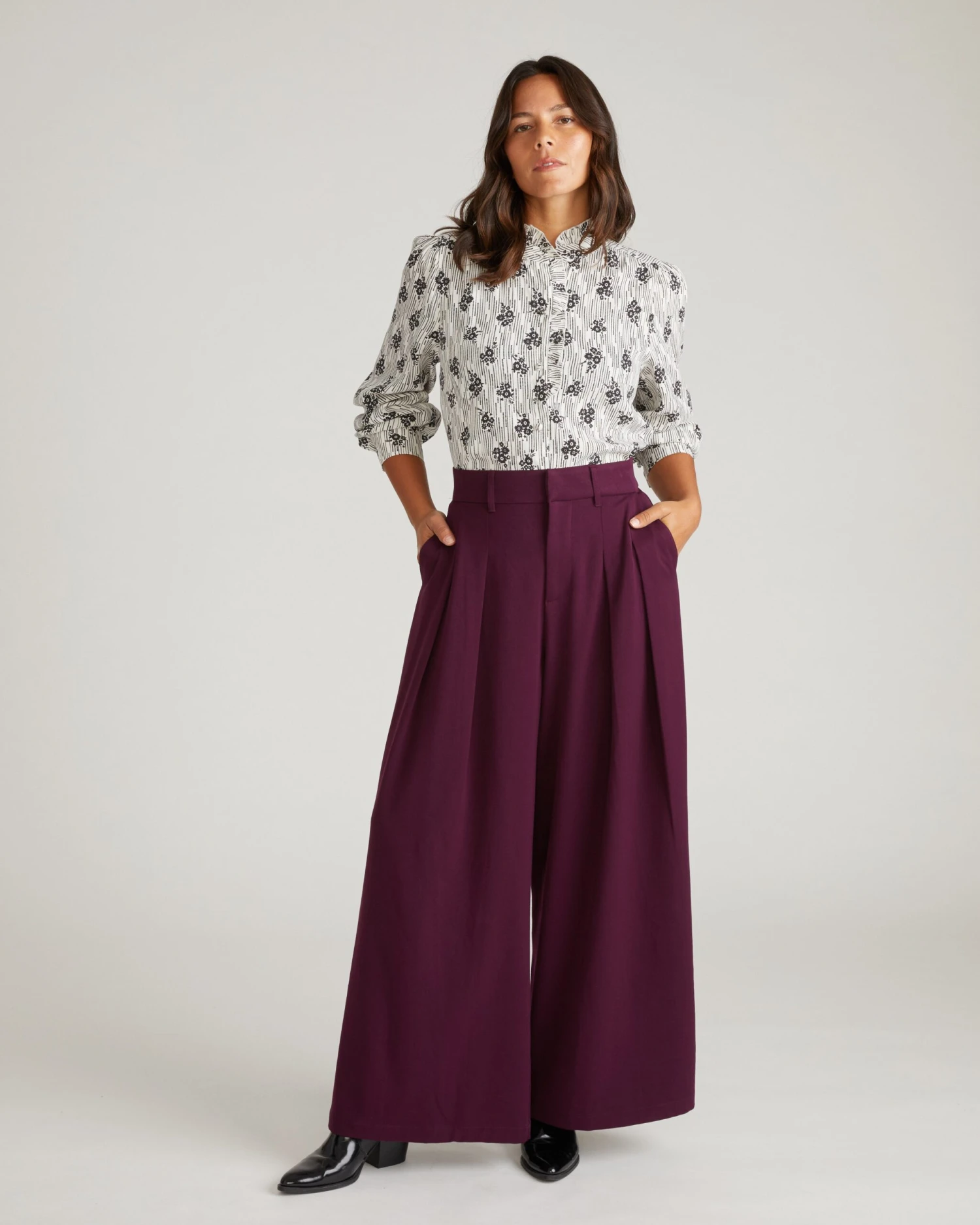 All Day Palais Wide Leg Tailored Suiting Pants - Gamay 6 All Day Palais Wide Leg Tailored Suiting Pants - Gamay - Image 4