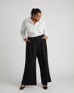 All Day Palais Wide Leg Pants - Black -UNIVERSAL STANDARD USPA1557C 001 Palais Wide Leg Pants Black 002 059