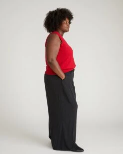 Palais Cooling Cupro Wide Leg Pant - Black -UNIVERSAL STANDARD USPA1557XP 001 Cooling Cupro Wide Leg Pant Black 002 016