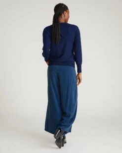 Palais Cooling Cupro Wide Leg Pant - Pageant Blue -UNIVERSAL STANDARD USPA1557XP 930 Cooling Cupro Wide Leg Pant Pageant Blue 003 020