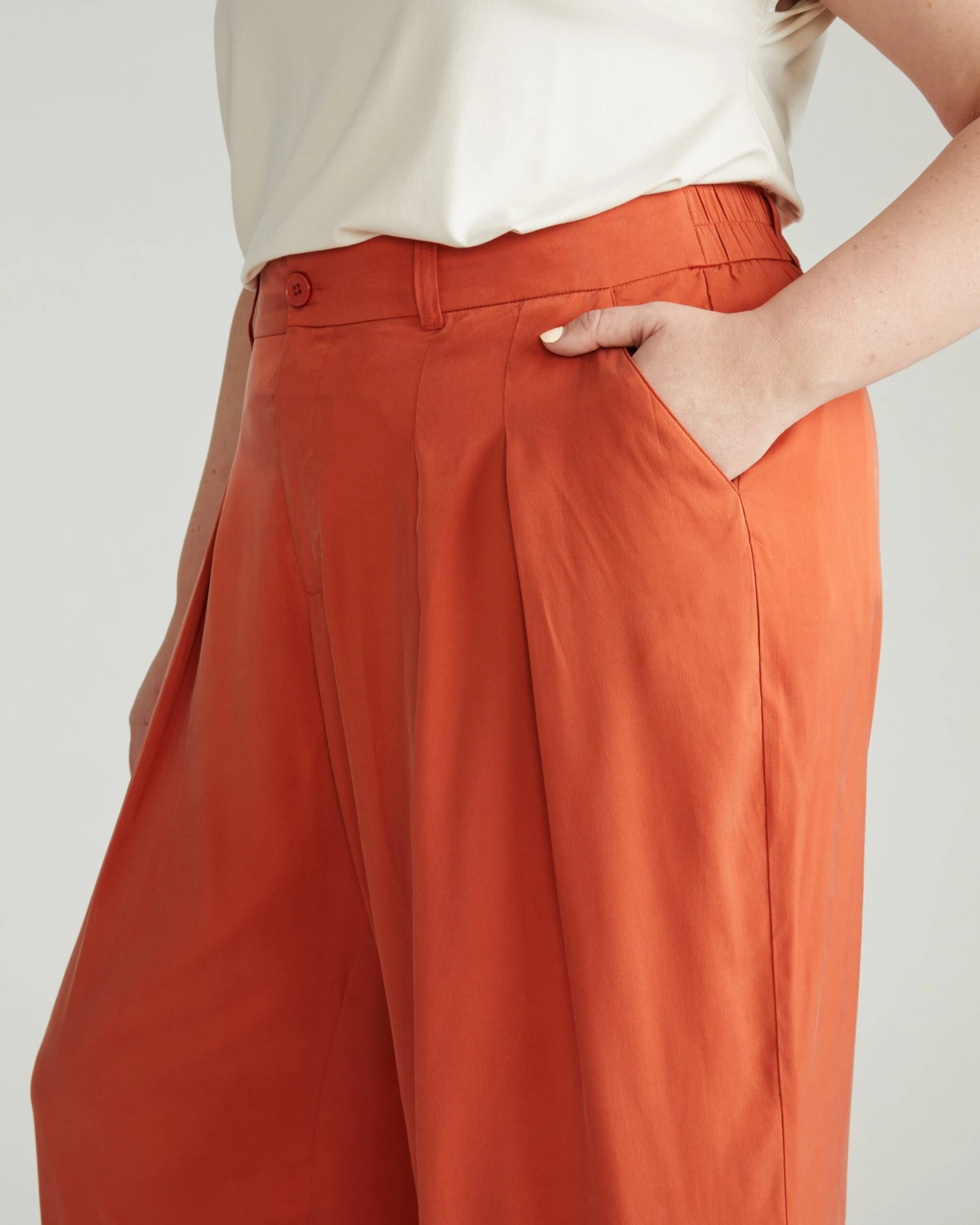 Palais Cooling Cupro Wide Leg Pant - Warm Russet 4 Palais Cooling Cupro Wide Leg Pant - Warm Russet - Image 2