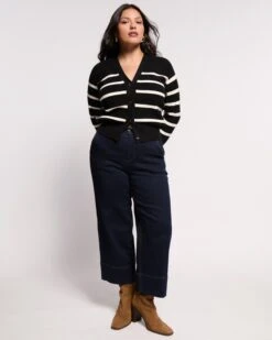 Carol High Rise Cropped Jeans - Dark Indigo