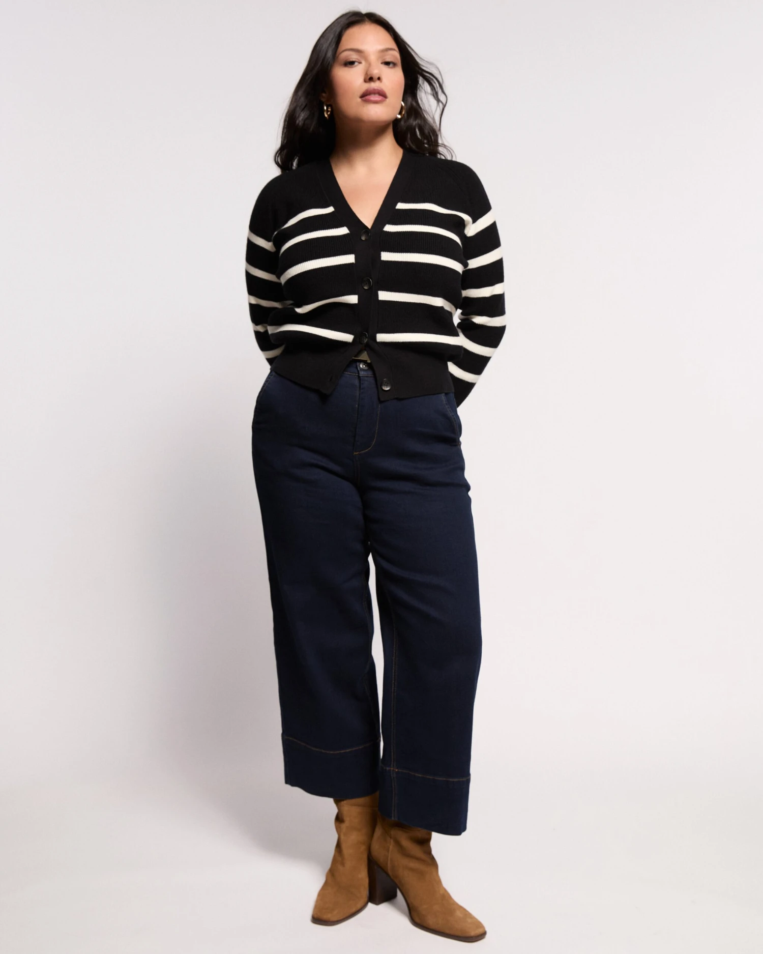 Carol High Rise Cropped Jeans - Dark Indigo 3 Carol High Rise Cropped Jeans - Dark Indigo
