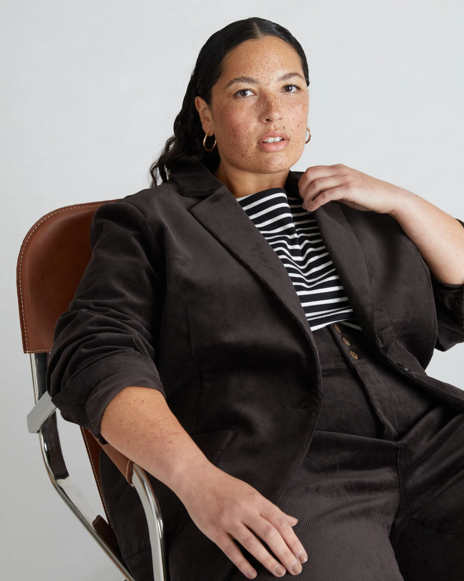 High Rise Wide Leg Sailor Corduroy Pants - Espresso 3 High Rise Wide Leg Sailor Corduroy Pants - Espresso