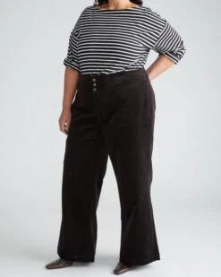 High Rise Wide Leg Sailor Corduroy Pants - Espresso 9 High Rise Wide Leg Sailor Corduroy Pants - Espresso -UNIVERSAL STANDARD USPA1746 808Charlie CordsChocolate 003 081