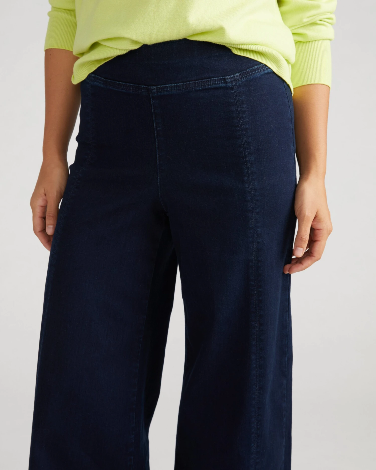Olivia Pintuck Wide Leg Jeans - Dark Indigo 4 Olivia Pintuck Wide Leg Jeans - Dark Indigo - Image 2