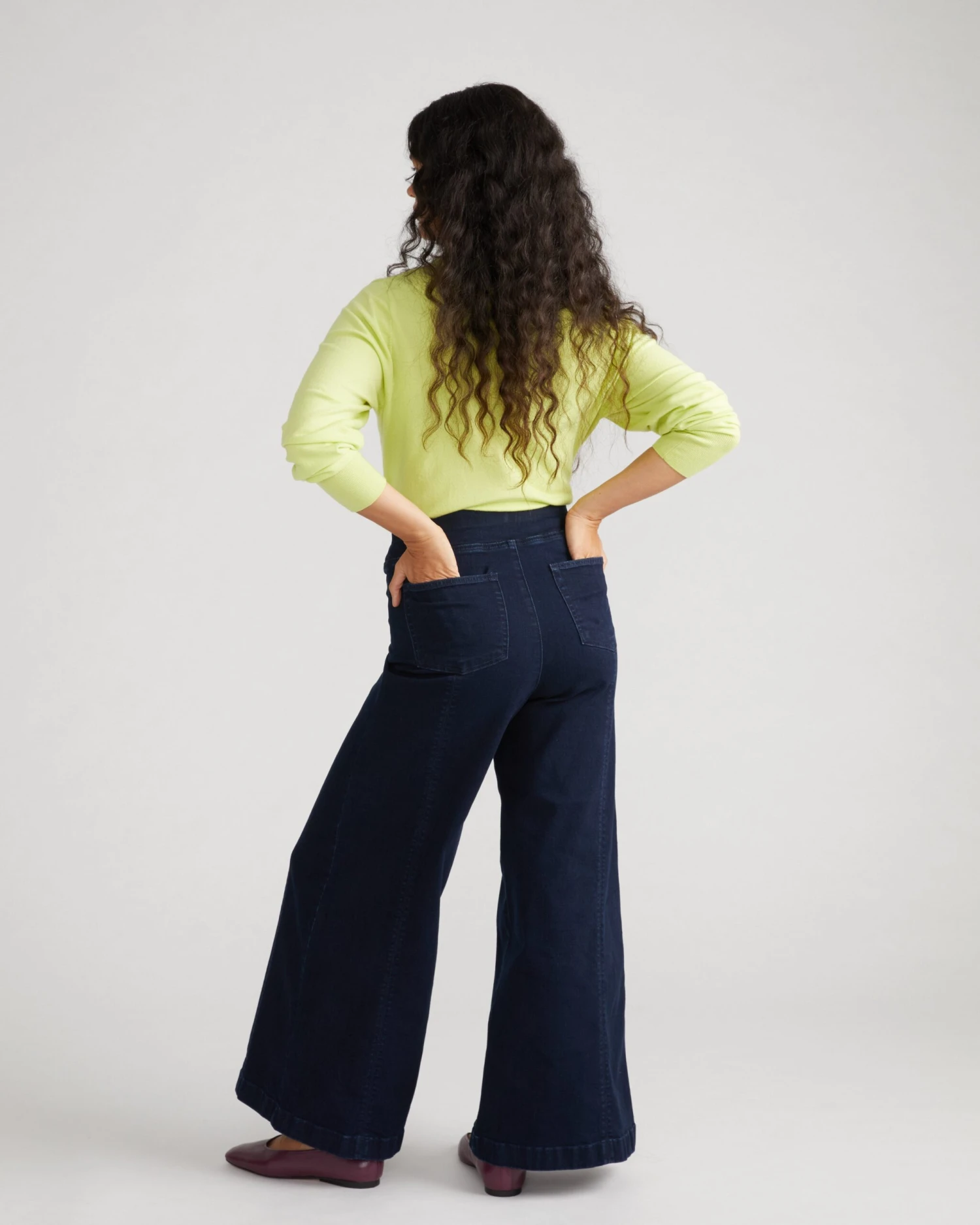 Olivia Pintuck Wide Leg Jeans - Dark Indigo 5 Olivia Pintuck Wide Leg Jeans - Dark Indigo - Image 3