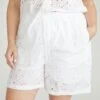 Lulu Cotton Eyelet Shorts - White Romantic Summer Bottoms 1 Lulu Cotton Eyelet Shorts - White Romantic Summer Bottoms -UNIVERSAL STANDARD USPA1796 025Cotton Eyelet ShortsWhite 001 001