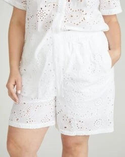 Lulu Cotton Eyelet Shorts - White Romantic Summer Bottoms
