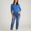 Seine High Rise Straight Leg Jean 29 Inch - Anzio Blue -UNIVERSAL STANDARD USPA1856 904 Seine High Rise Straight Leg Jean 29 Inch Anzio Blue 001 012