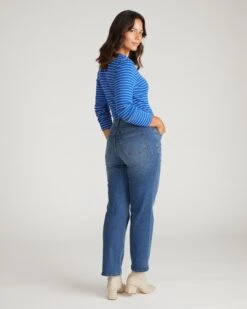 Seine High Rise Straight Leg Jean 29 Inch - Anzio Blue -UNIVERSAL STANDARD USPA1856 904 Seine High Rise Straight Leg Jean 29 Inch Anzio Blue 003 023