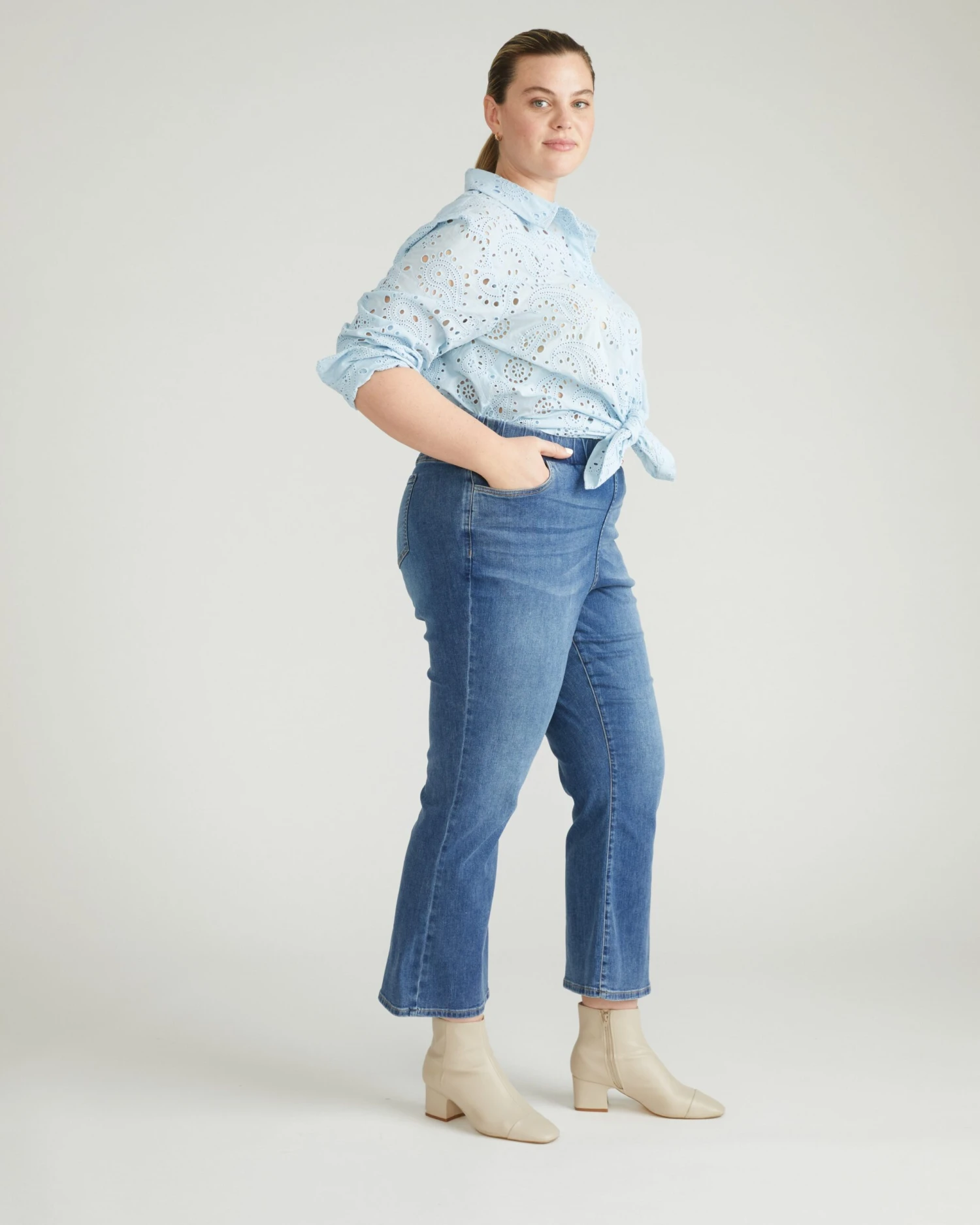 ComfortDenim Bootcut Jeans - Western Blue Wash 4 ComfortDenim Bootcut Jeans - Western Blue Wash - Image 2