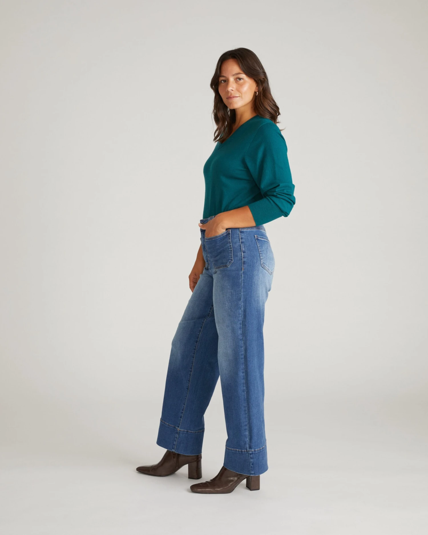 Claudia High Rise Stretch Jeans - Anzio Blue 6 Claudia High Rise Stretch Jeans - Anzio Blue - Image 4