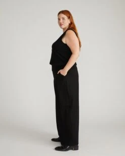 Palais Wide Leg Ponte Pants - Black -UNIVERSAL STANDARD USPA1999 001 Palais Wde Leg Ponte Pants Black 002 490