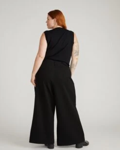 Palais Wide Leg Ponte Pants - Black -UNIVERSAL STANDARD USPA1999 001 Palais Wde Leg Ponte Pants Black 003 502